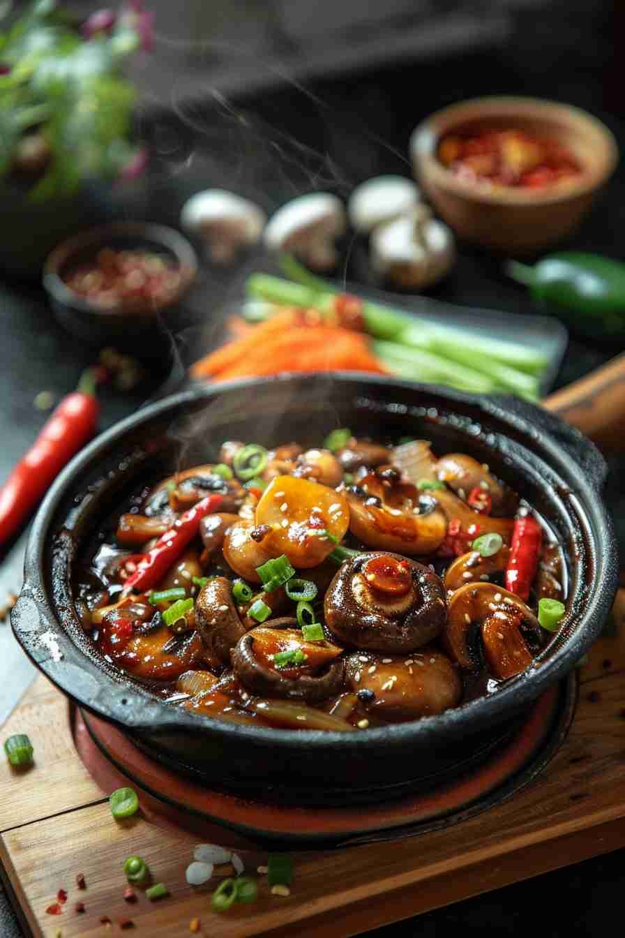 Spicy Cap Mushrooms with Thai Chili Sauce