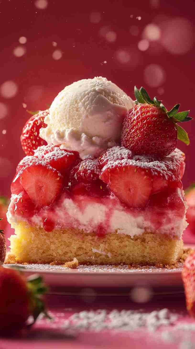 Strawberry Shortcake Bars with Yellow Cake Mix