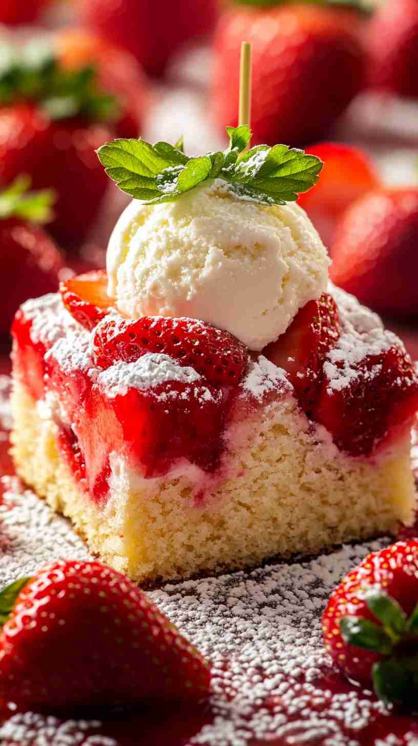 Strawberry Shortcake Bars with Yellow Cake Mix