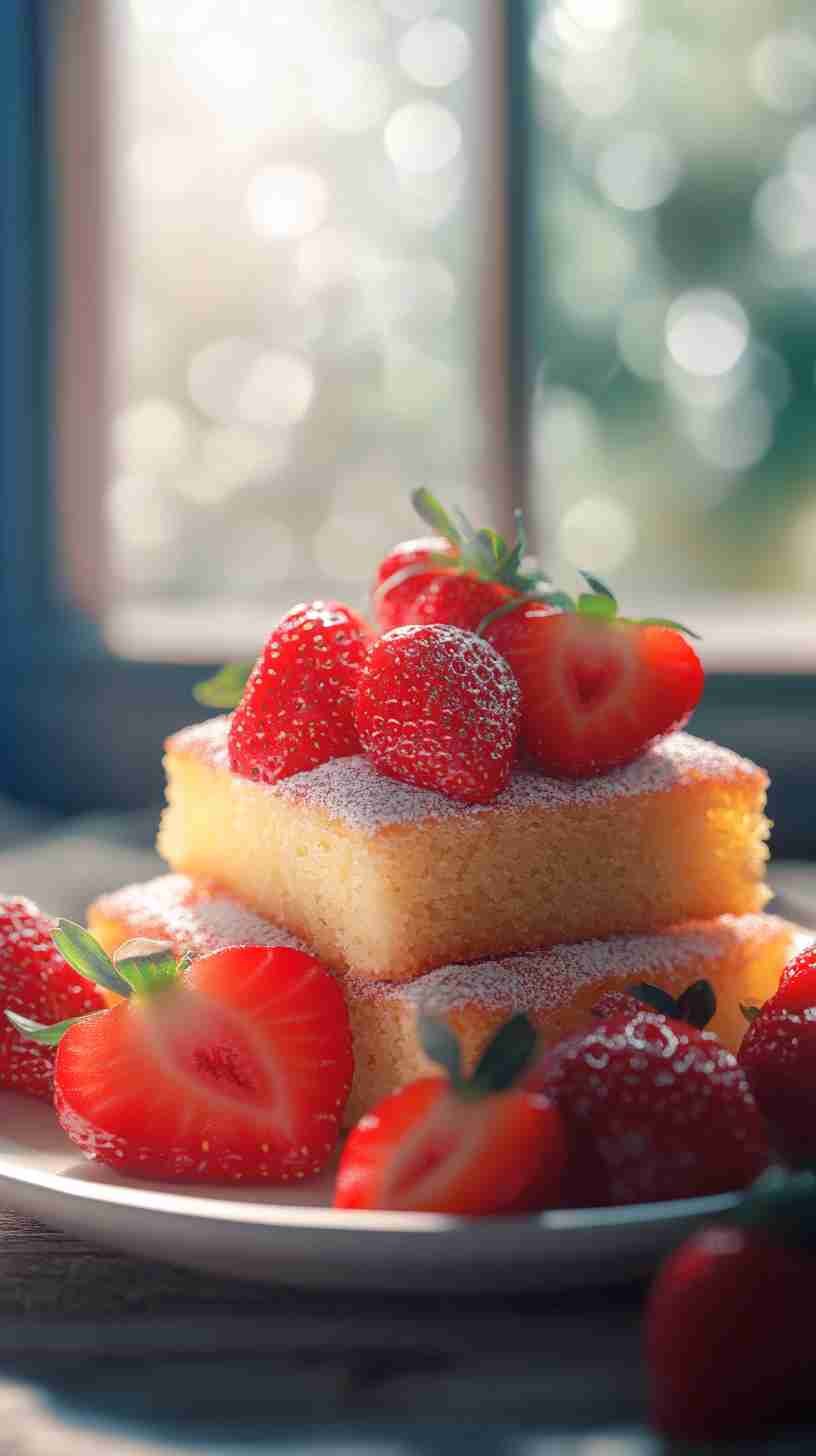 Strawberry Shortcake Bars with Yellow Cake Mix
