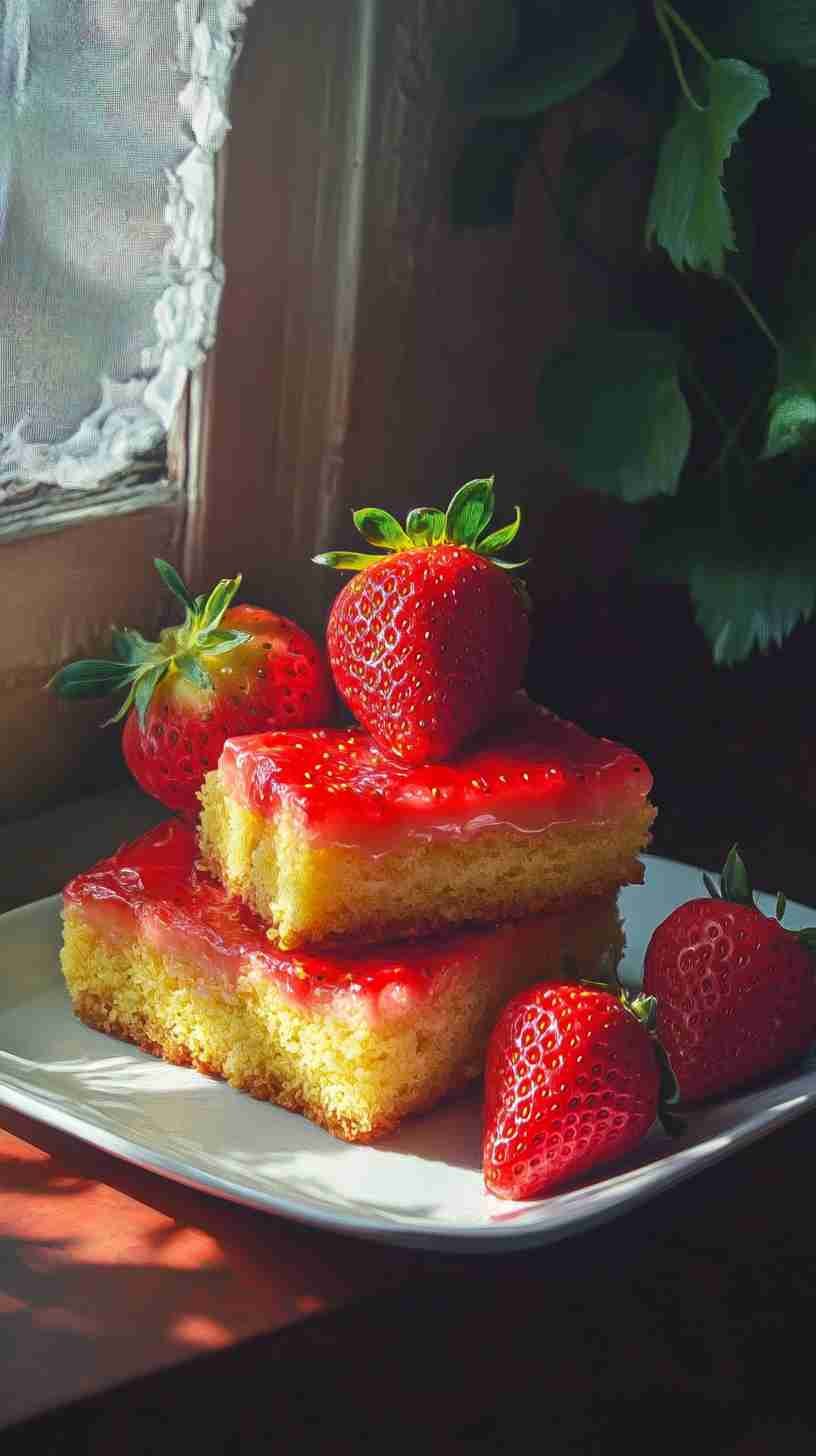 Strawberry Shortcake Bars with Yellow Cake Mix