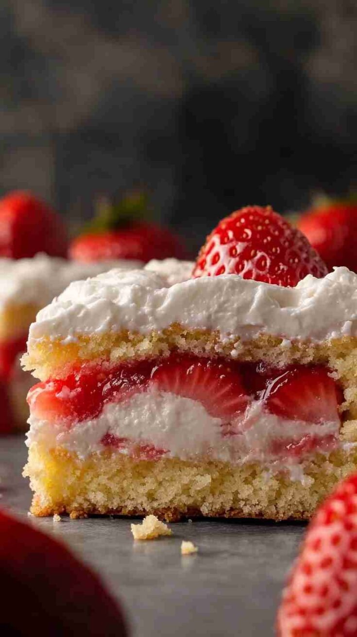Strawberry Shortcake Bars with Yellow Cake Mix