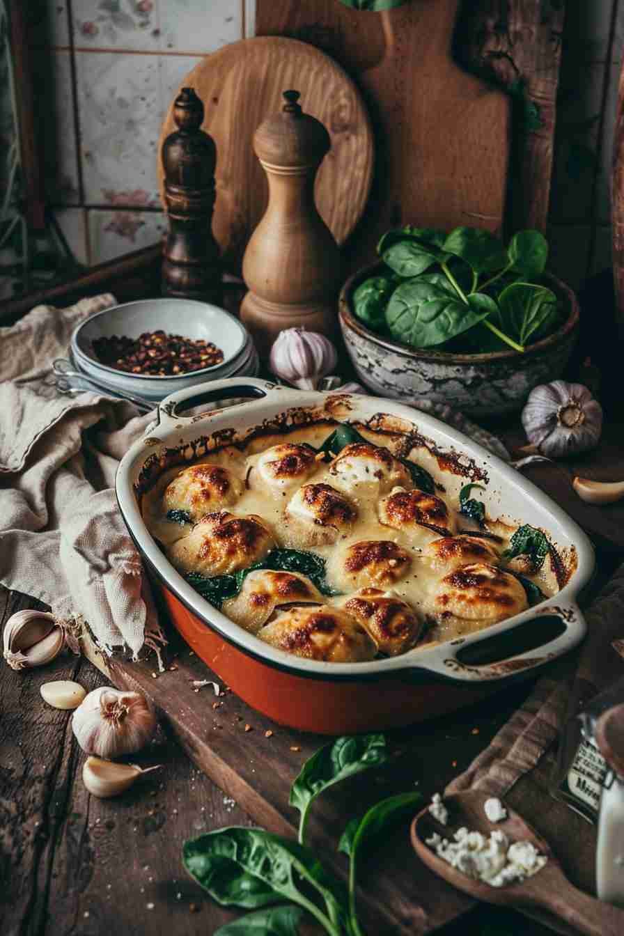 Stuffed Cap Mushrooms with Ricotta and Spinach