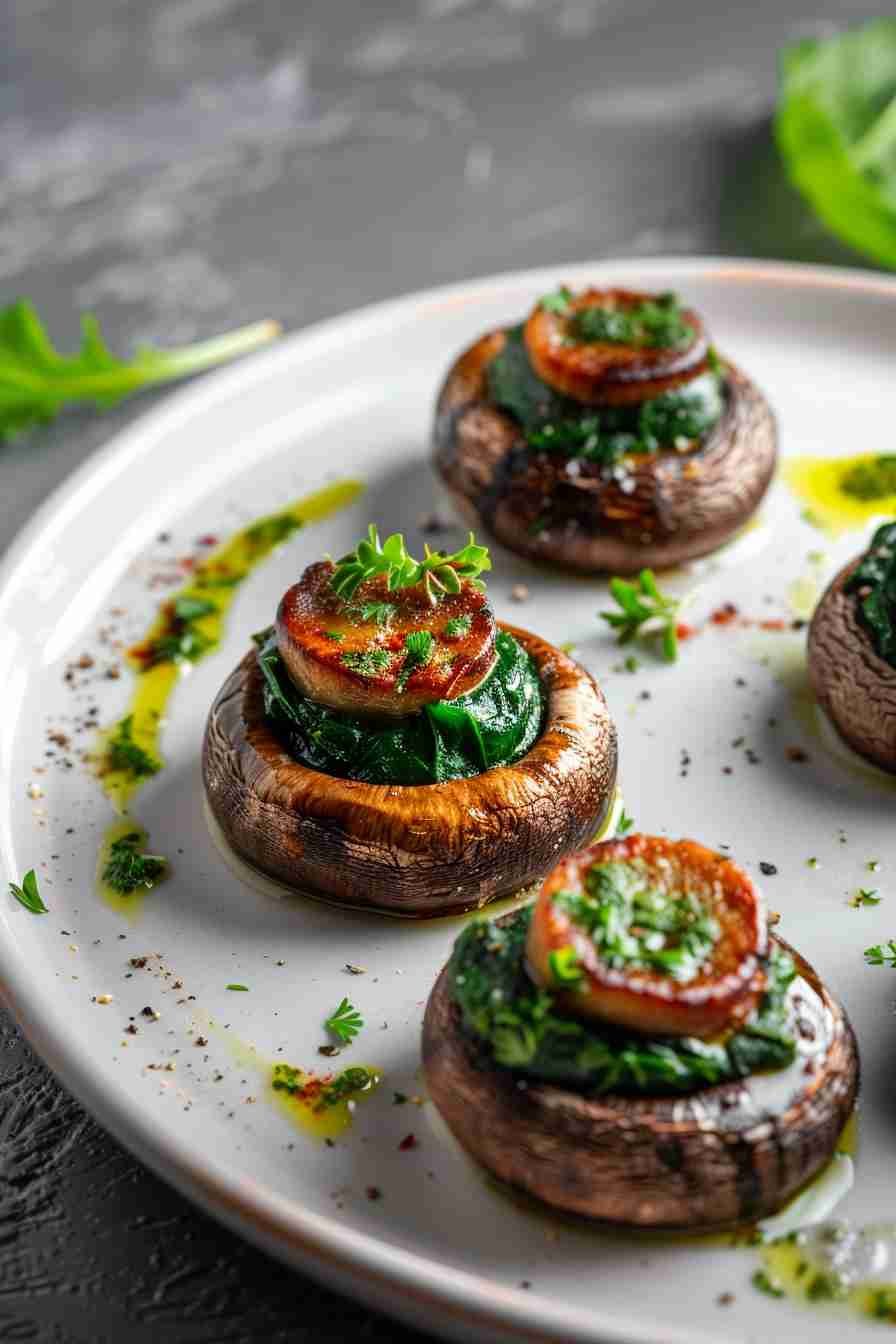 Stuffed Cap Mushrooms with Ricotta and Spinach