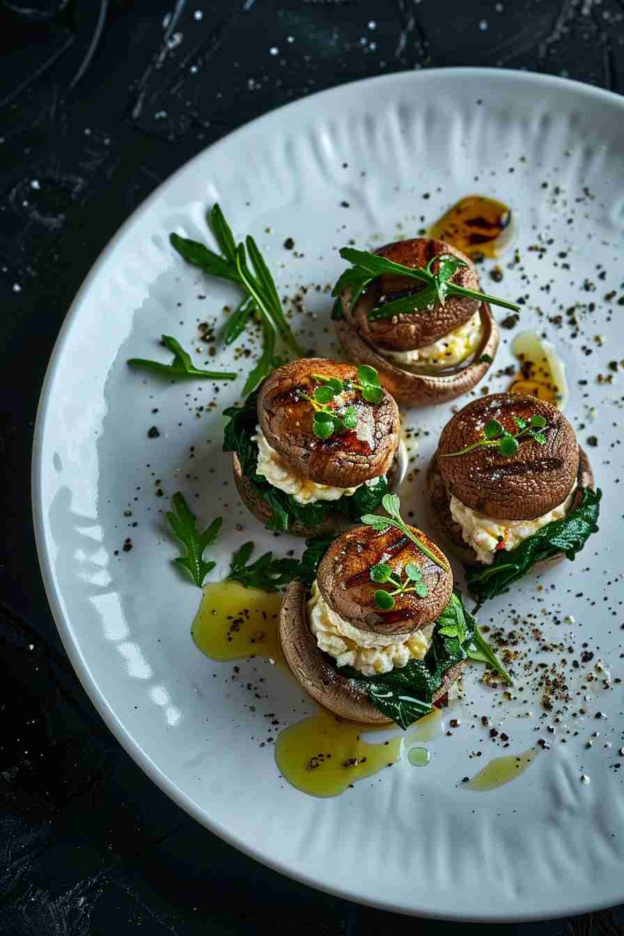 Stuffed Cap Mushrooms with Ricotta and Spinach