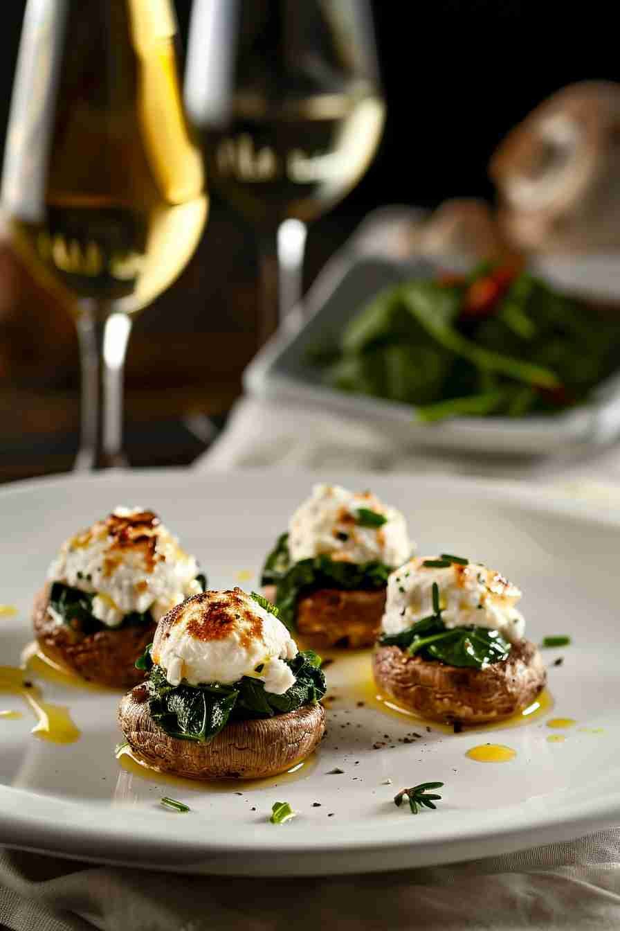 Stuffed Cap Mushrooms with Ricotta and Spinach