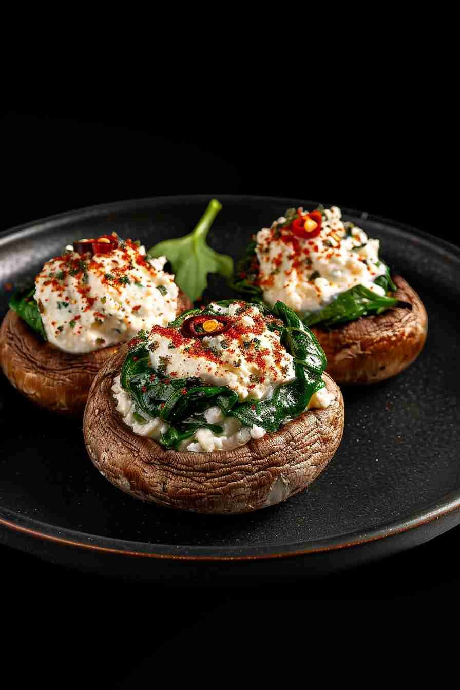 Stuffed Cap Mushrooms with Ricotta and Spinach