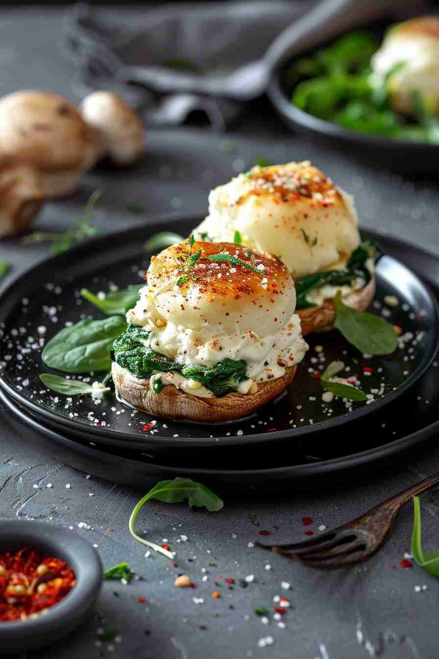 Stuffed Cap Mushrooms with Ricotta and Spinach