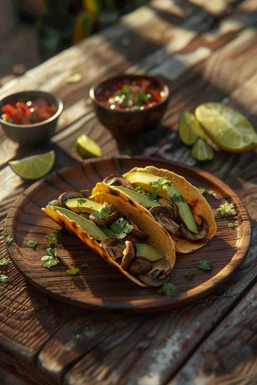 Vegan Mushroom Tacos with Avocado