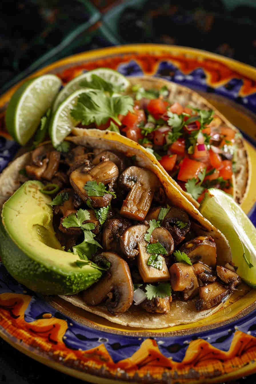 Vegan Mushroom Tacos with Avocado