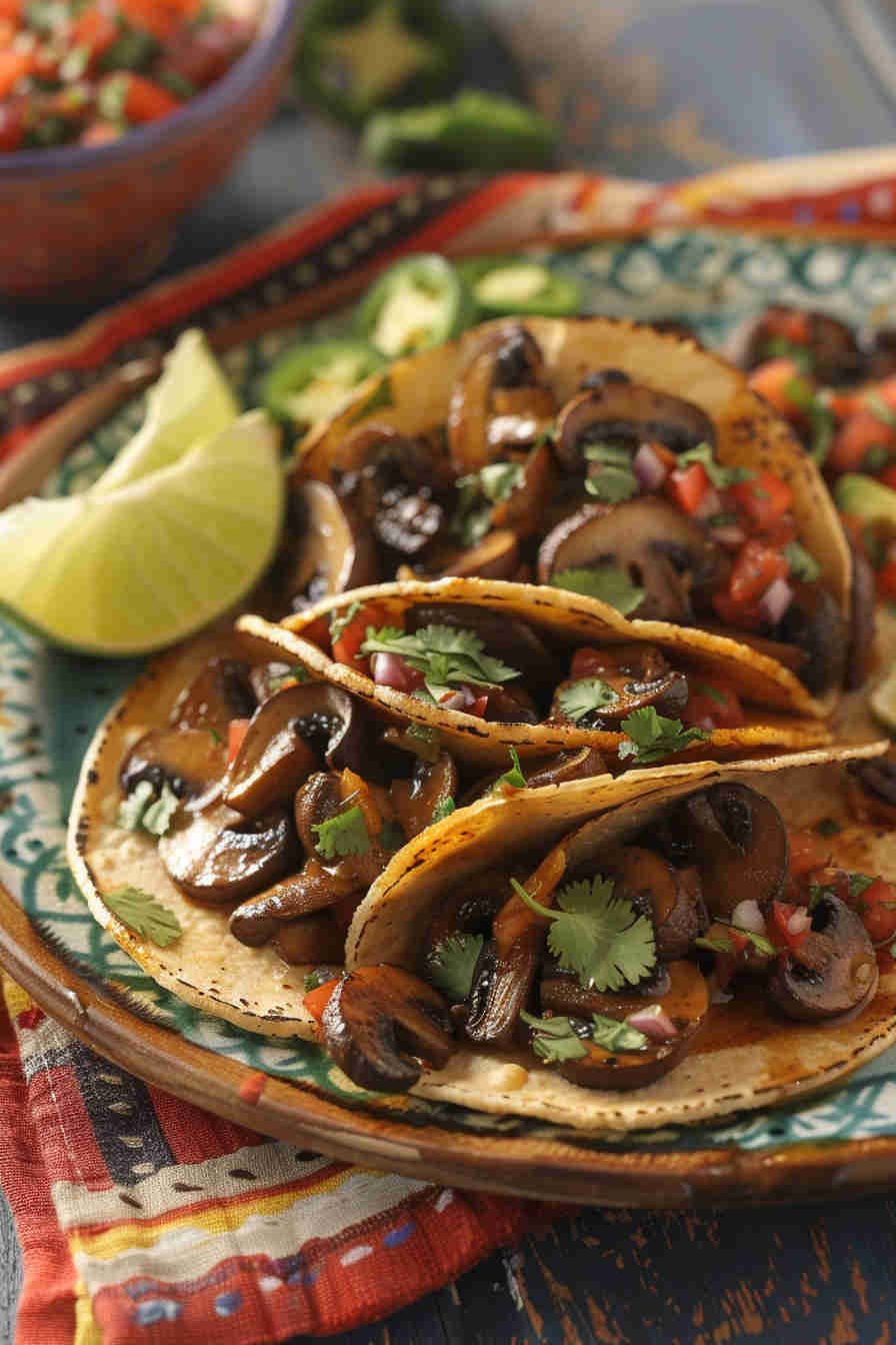 Vegan Mushroom Tacos with Avocado