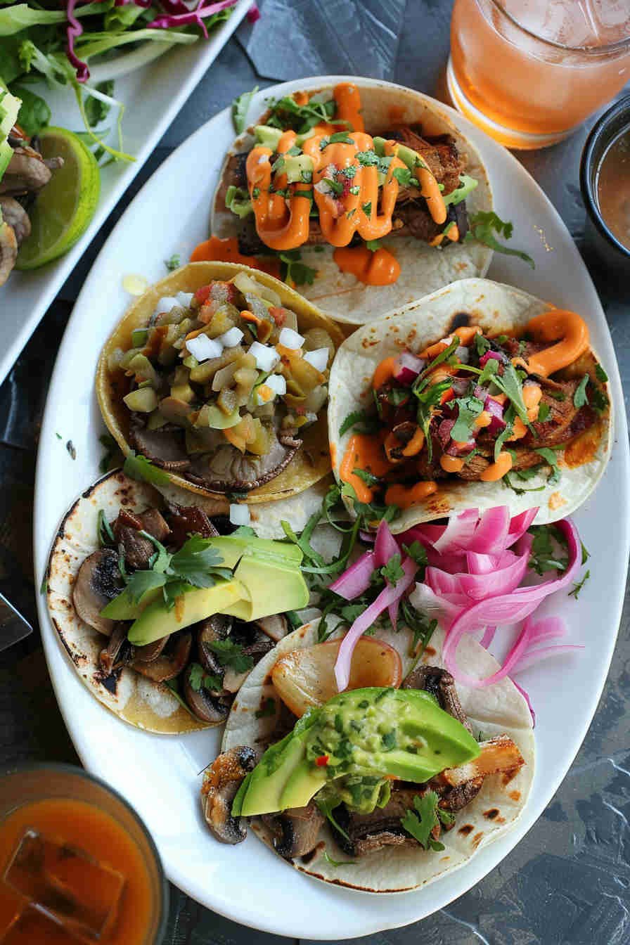 Vegan Mushroom Tacos with Avocado