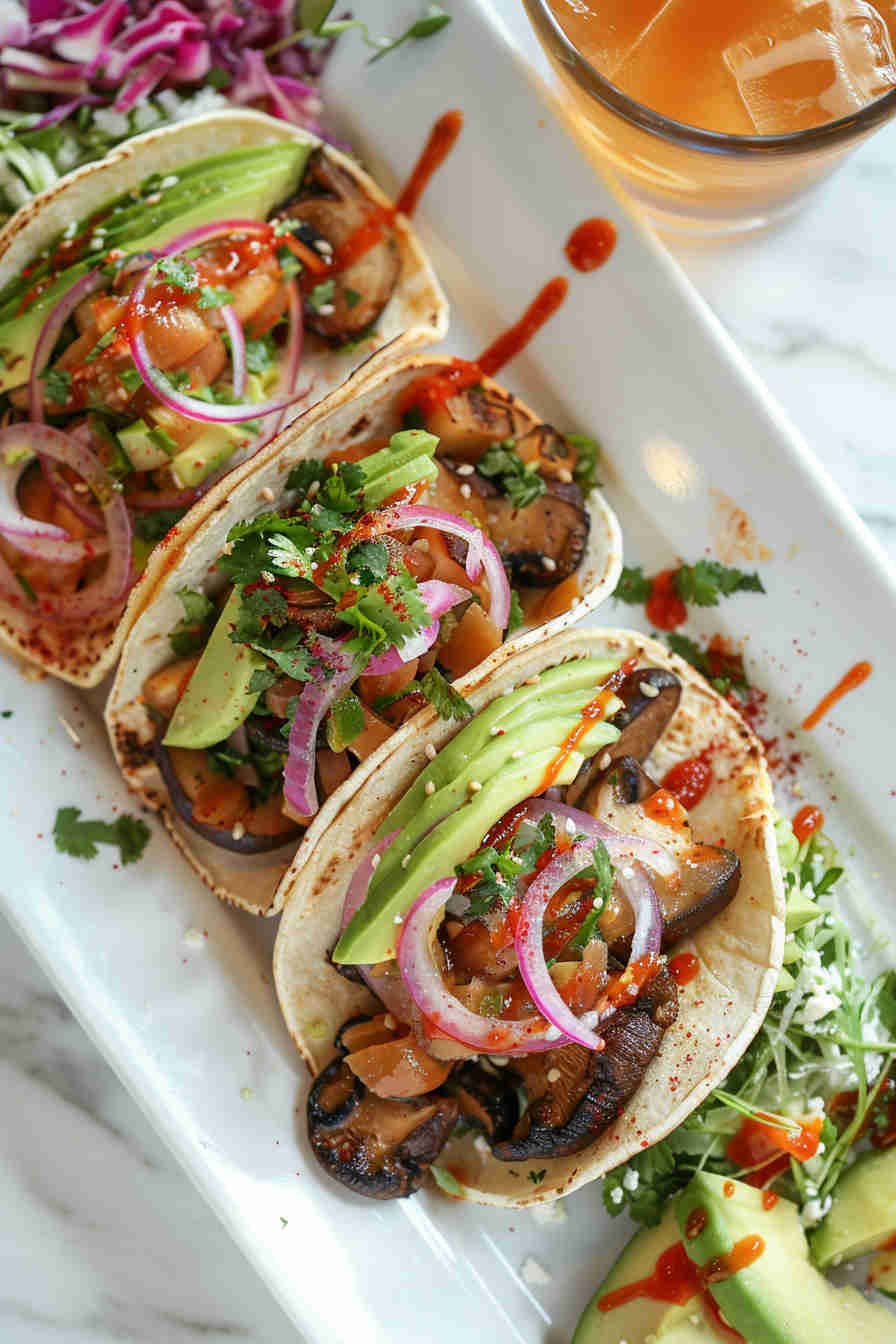 Vegan Mushroom Tacos with Avocado