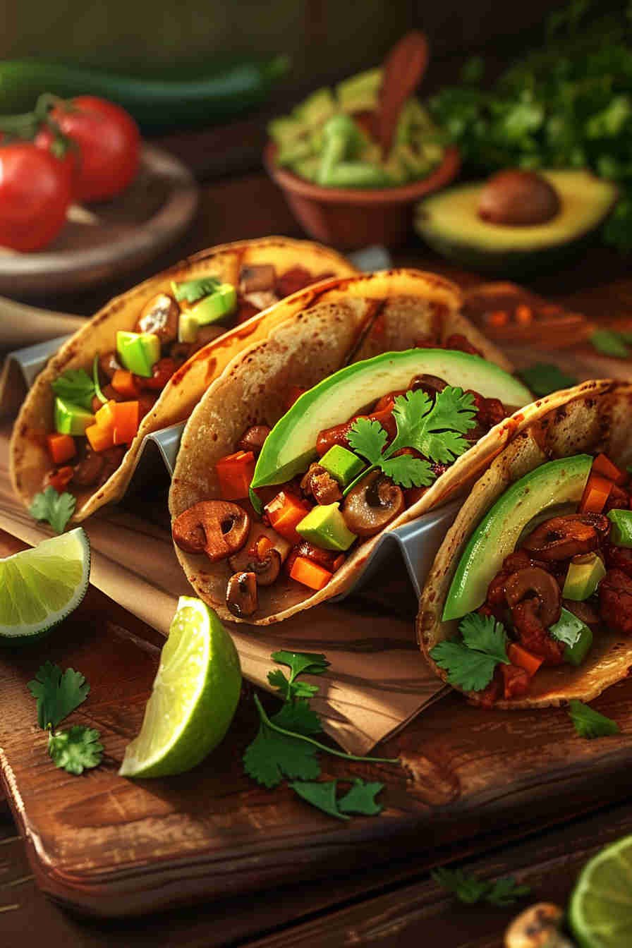 Vegan Mushroom Tacos with Avocado