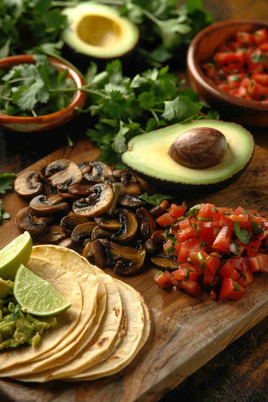 Vegan Mushroom Tacos with Avocado