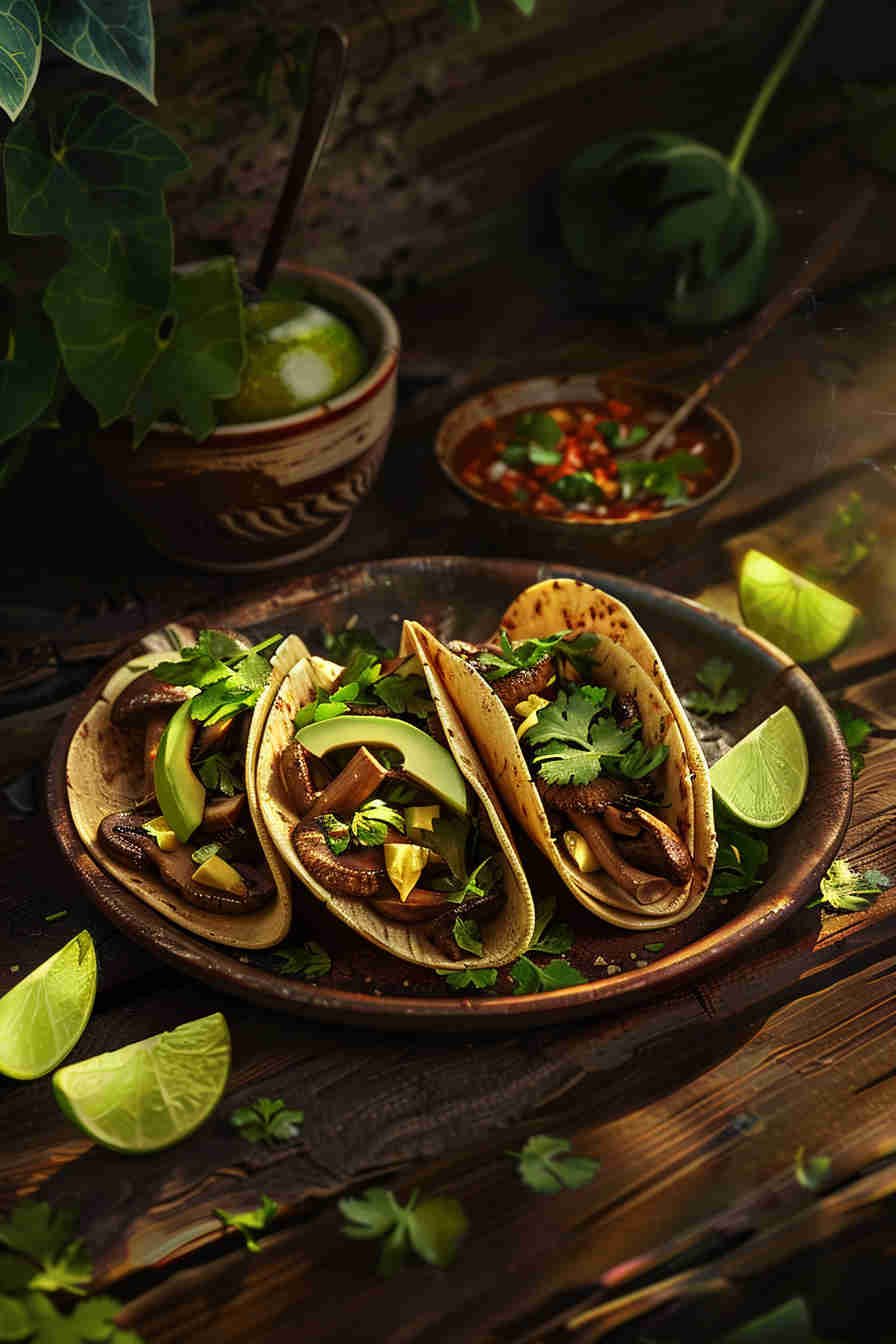 Vegan Mushroom Tacos with Avocado