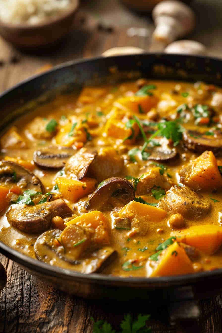 Vegan Mushroom and Sweet Potato Curry