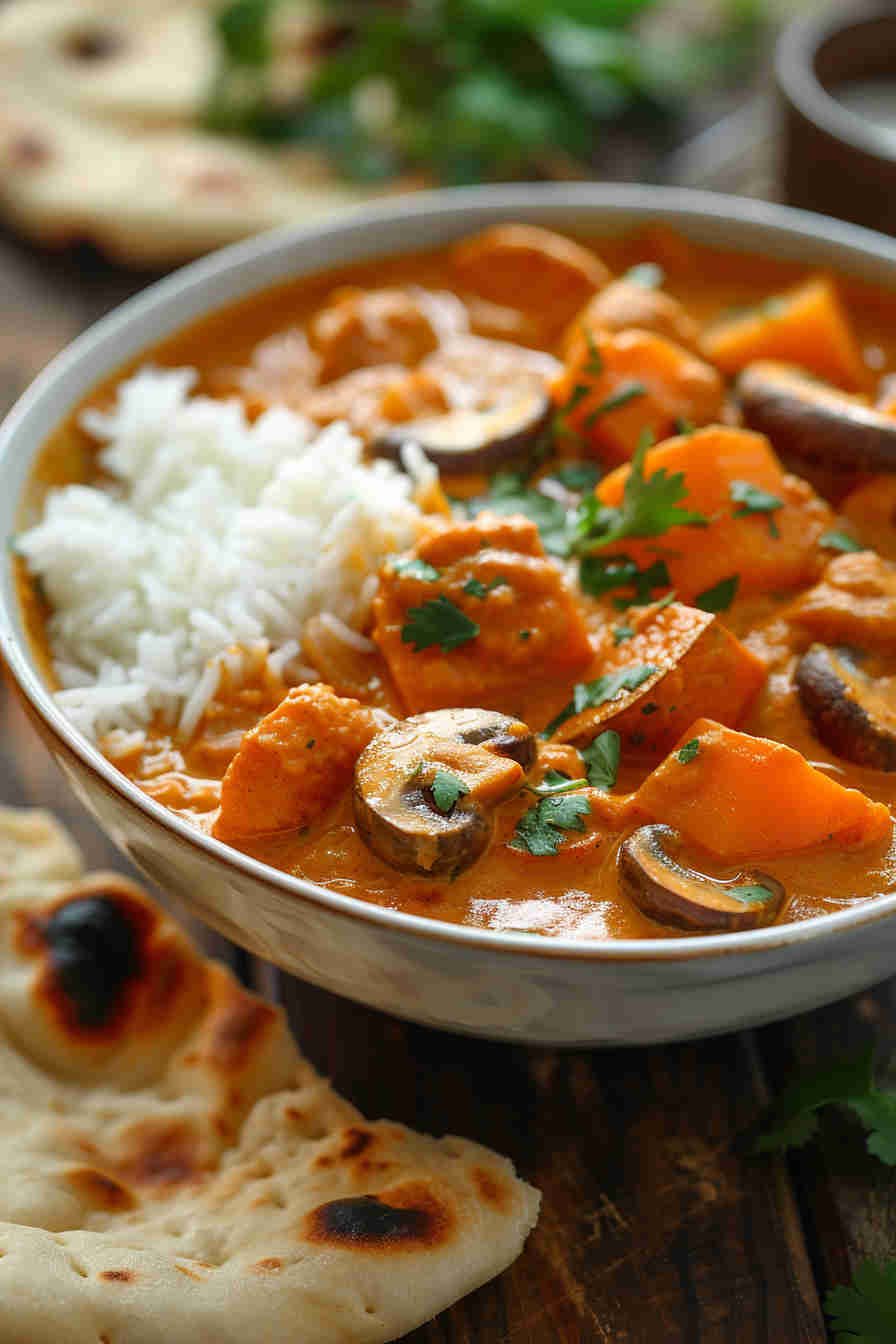 Vegan Mushroom and Sweet Potato Curry