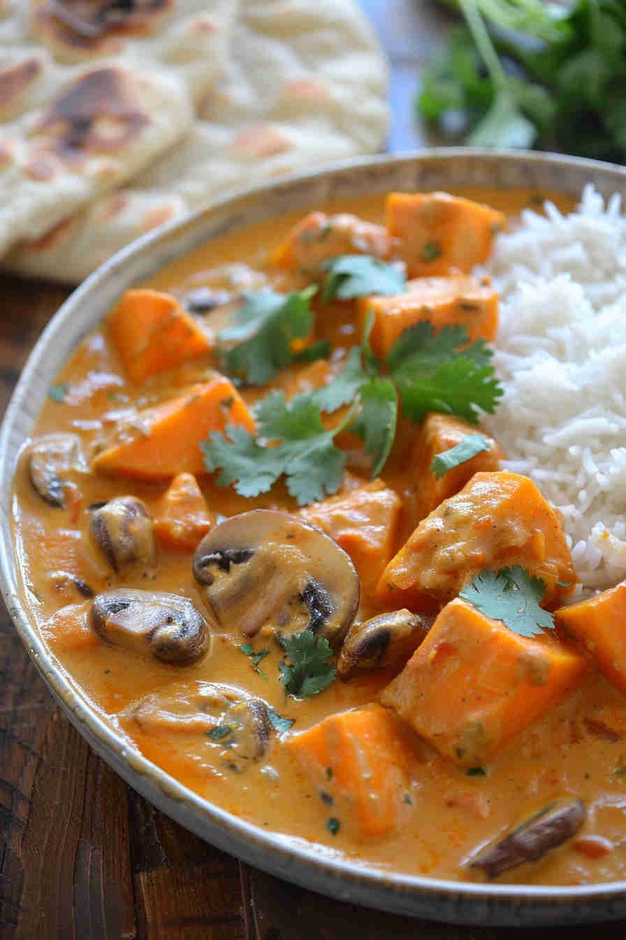 Vegan Mushroom and Sweet Potato Curry