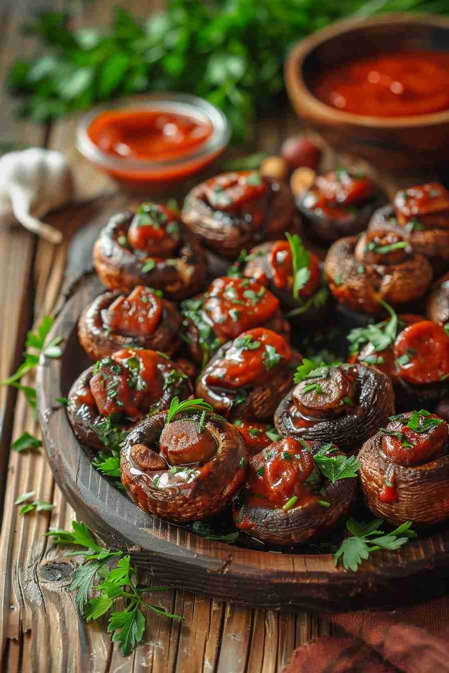 Vegan Stuffed Mushrooms with Spinach & Cashews