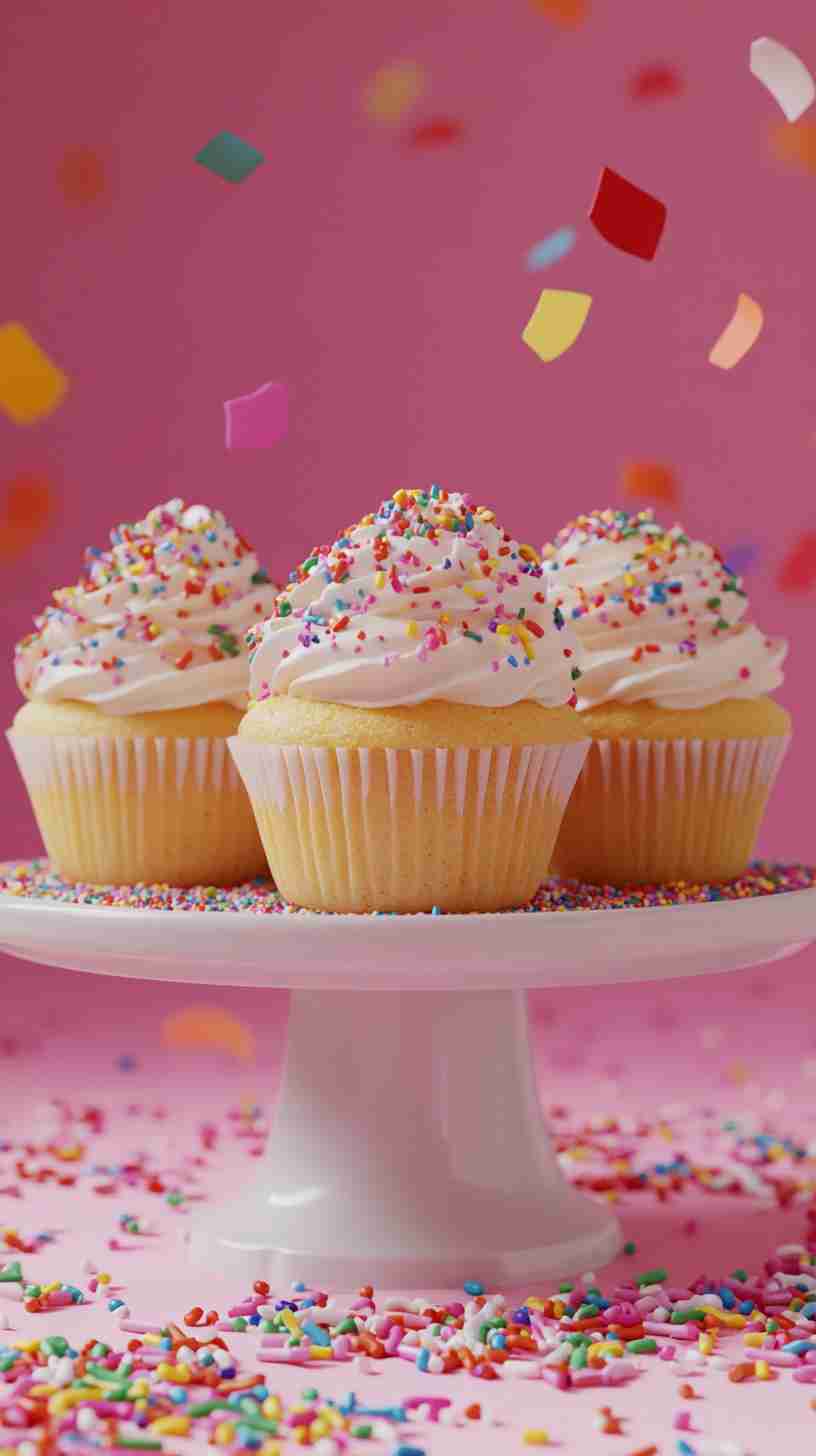 Yellow Cake Mix Funfetti Cupcakes