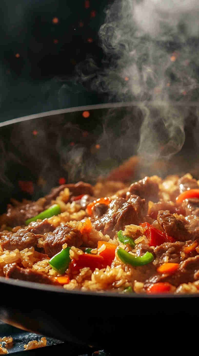 Beef and Bell Pepper Fried Rice