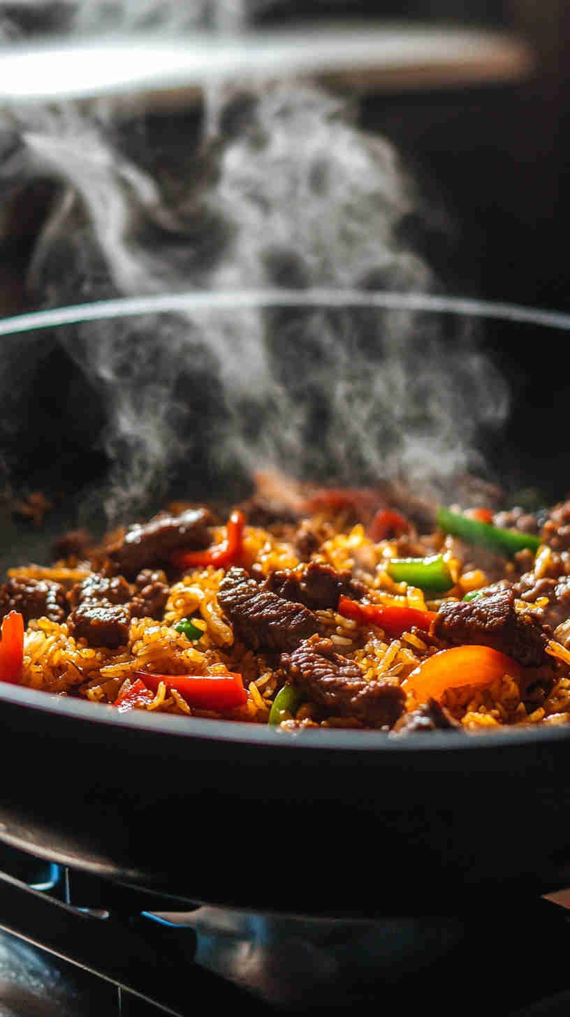 Beef and Bell Pepper Fried Rice