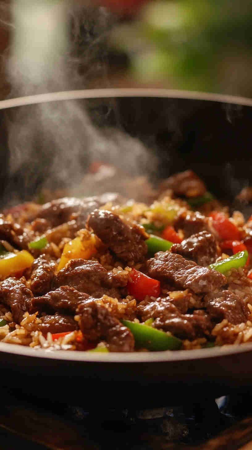 Beef and Bell Pepper Fried Rice