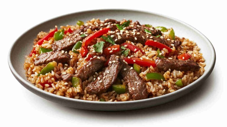 Beef and Bell Pepper Fried Rice