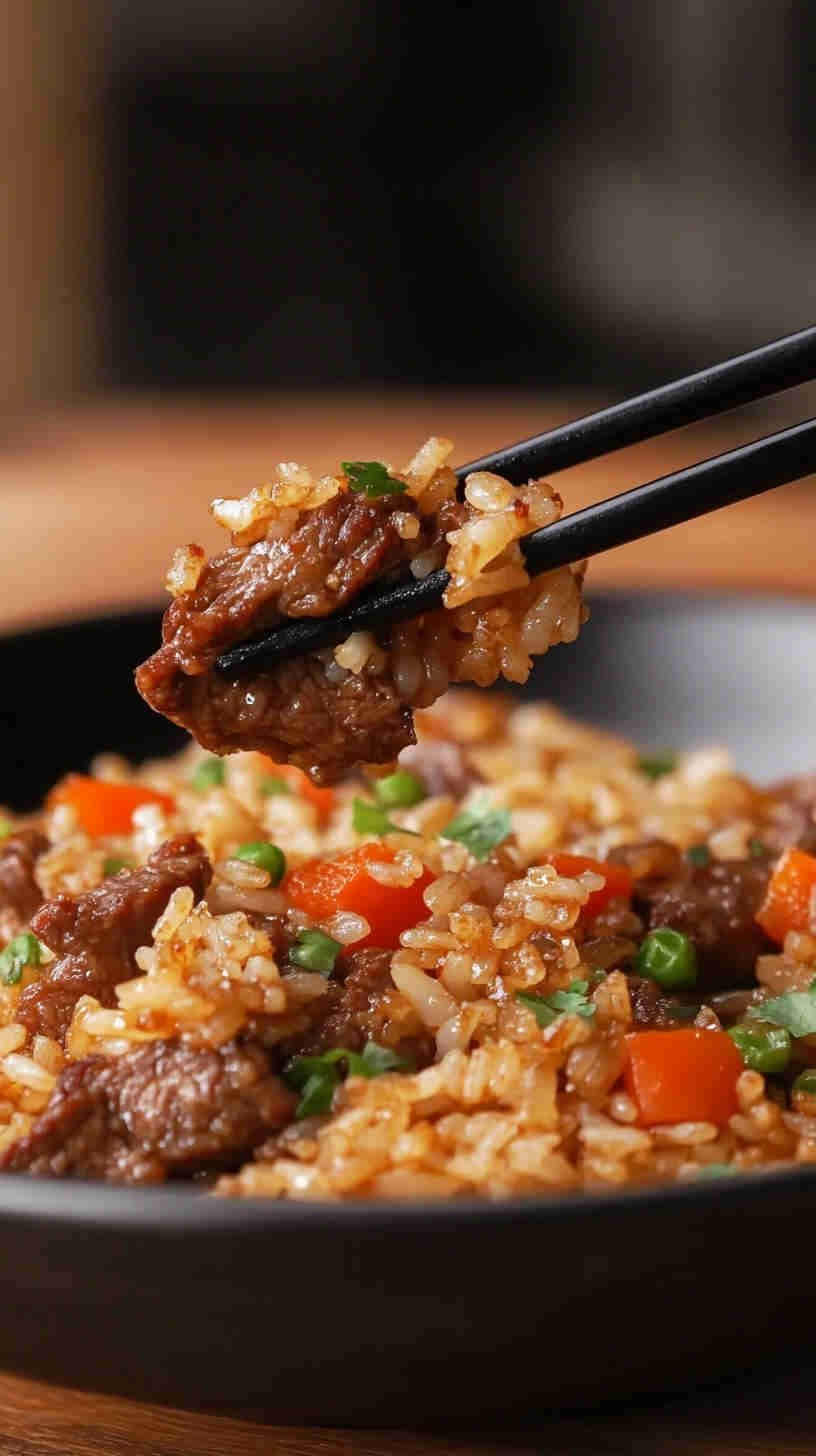 Beef and Bell Pepper Fried Rice