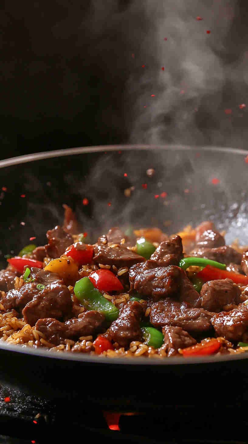 Beef and Bell Pepper Fried Rice