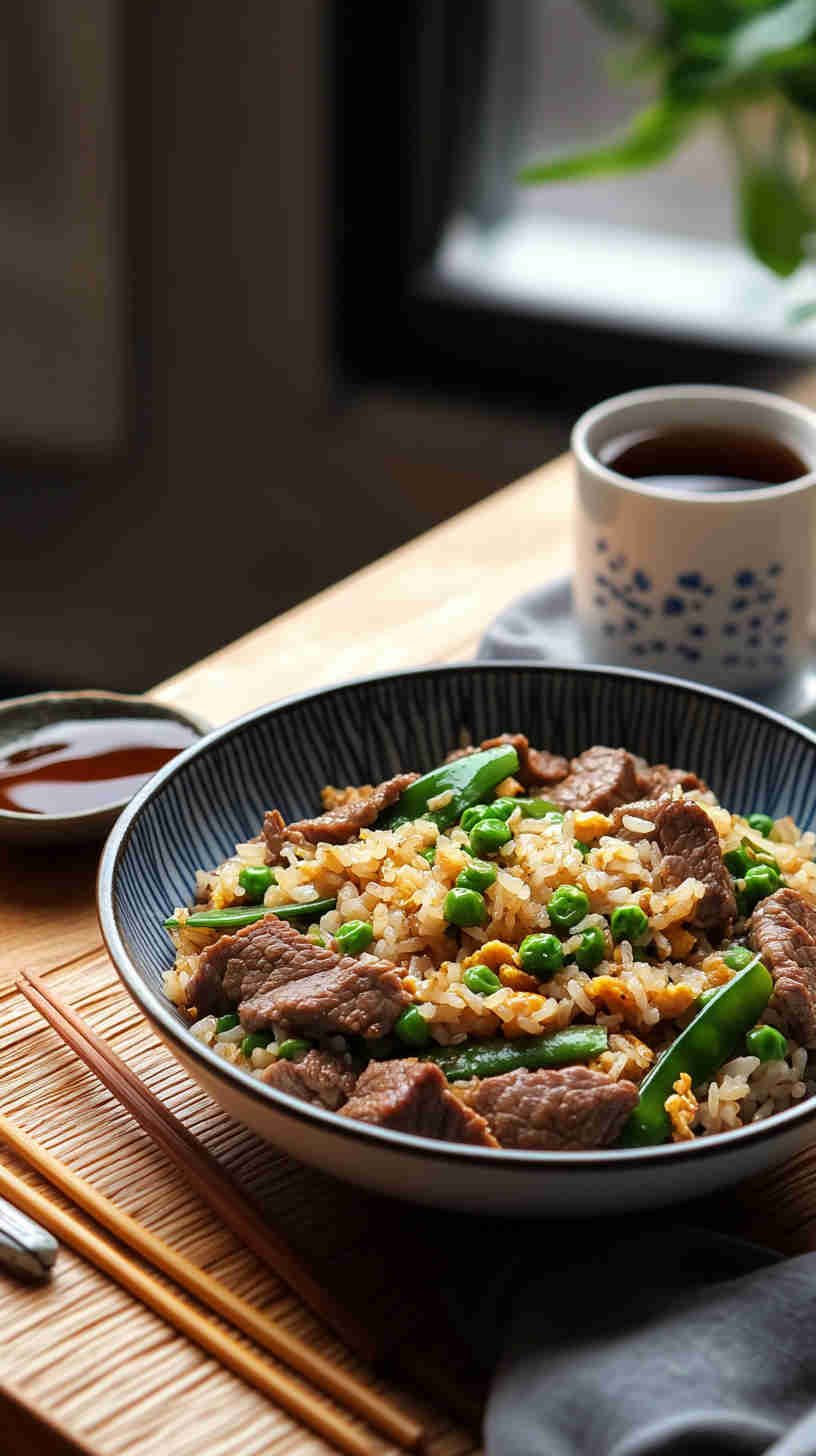 Beef and Snow Pea Fried Rice