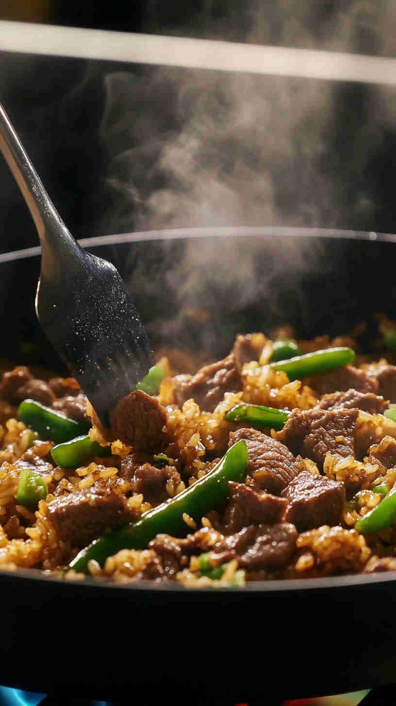 Beef and Snow Pea Fried Rice