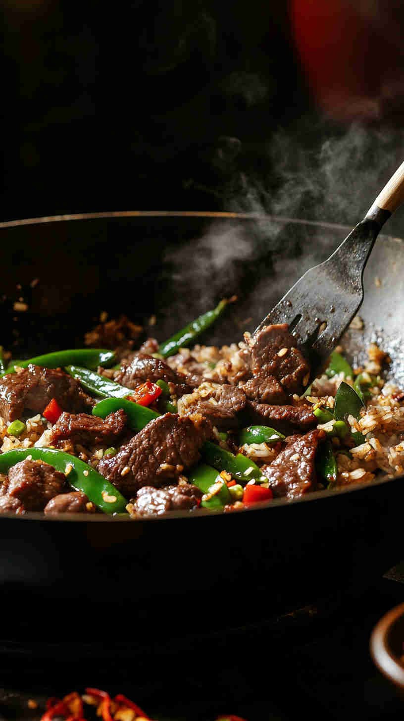 Beef and Snow Pea Fried Rice