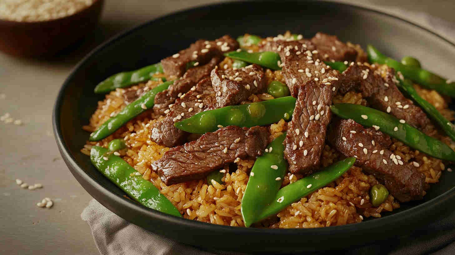Beef and Snow Pea Fried Rice