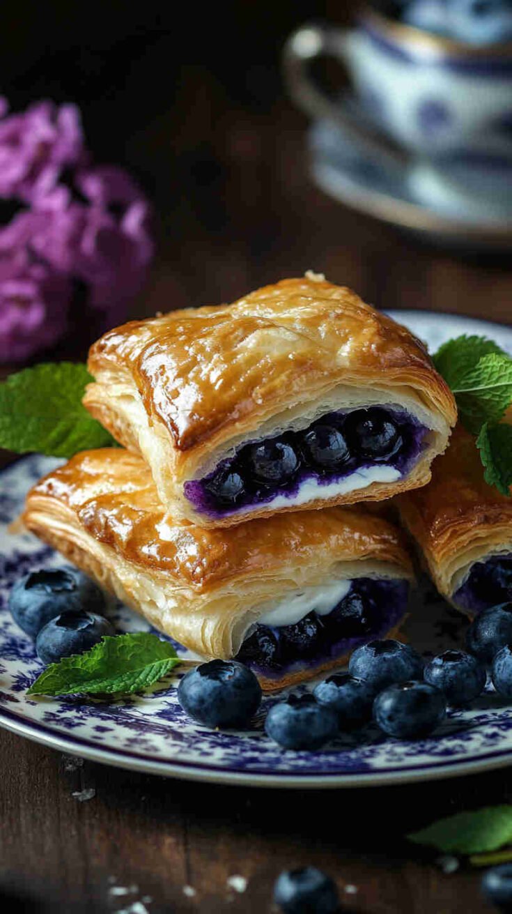 Blueberry and Cream Puff Pastries