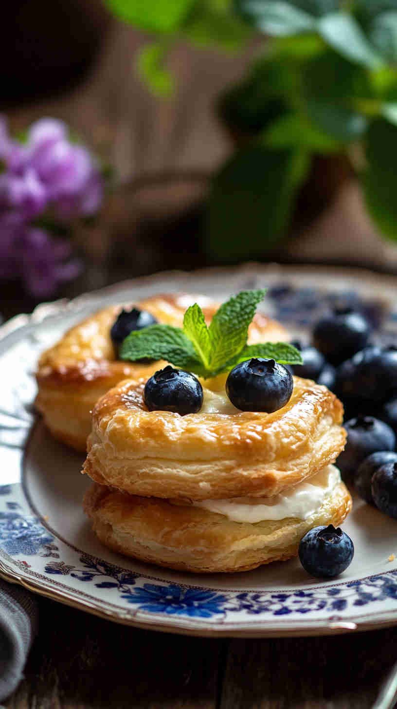 Blueberry and Cream Puff Pastries