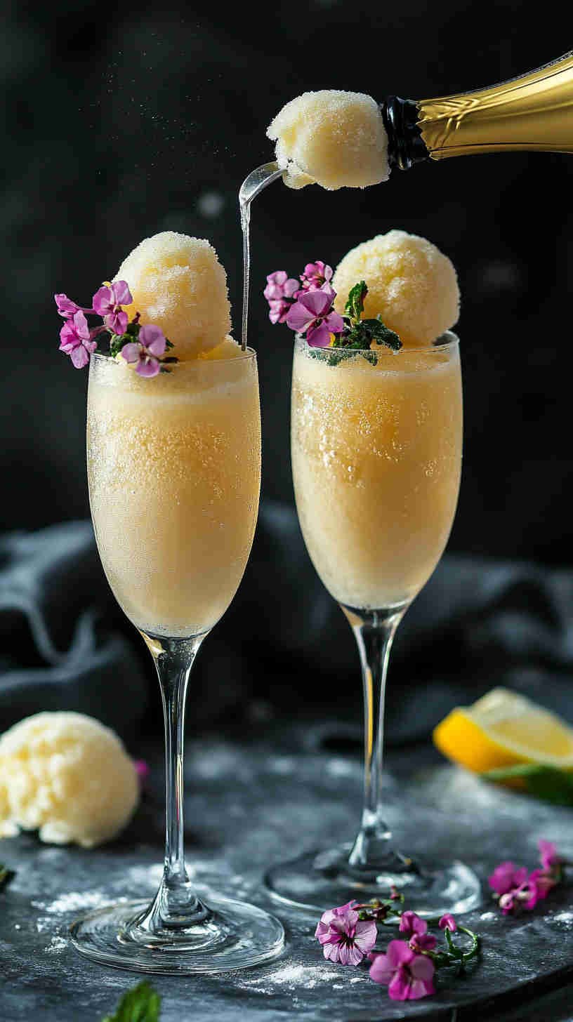 Champagne Sorbet Floats