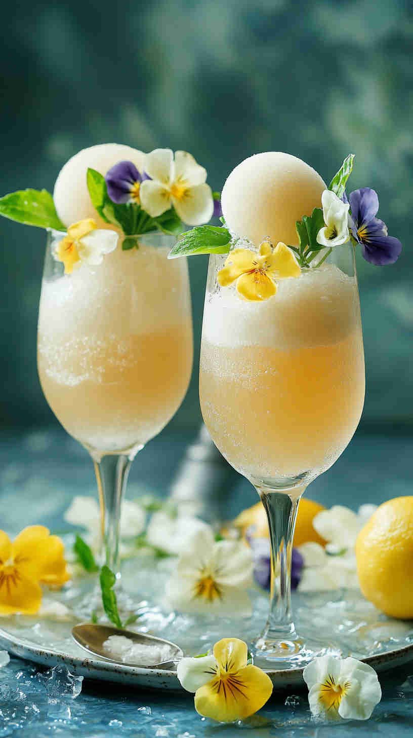 Champagne Sorbet Floats