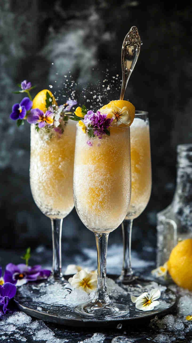 Champagne Sorbet Floats