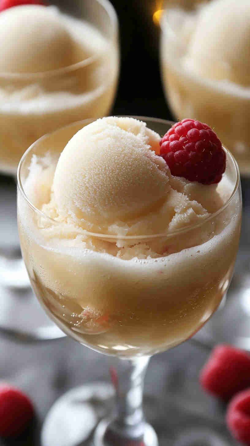Champagne Sorbet Floats