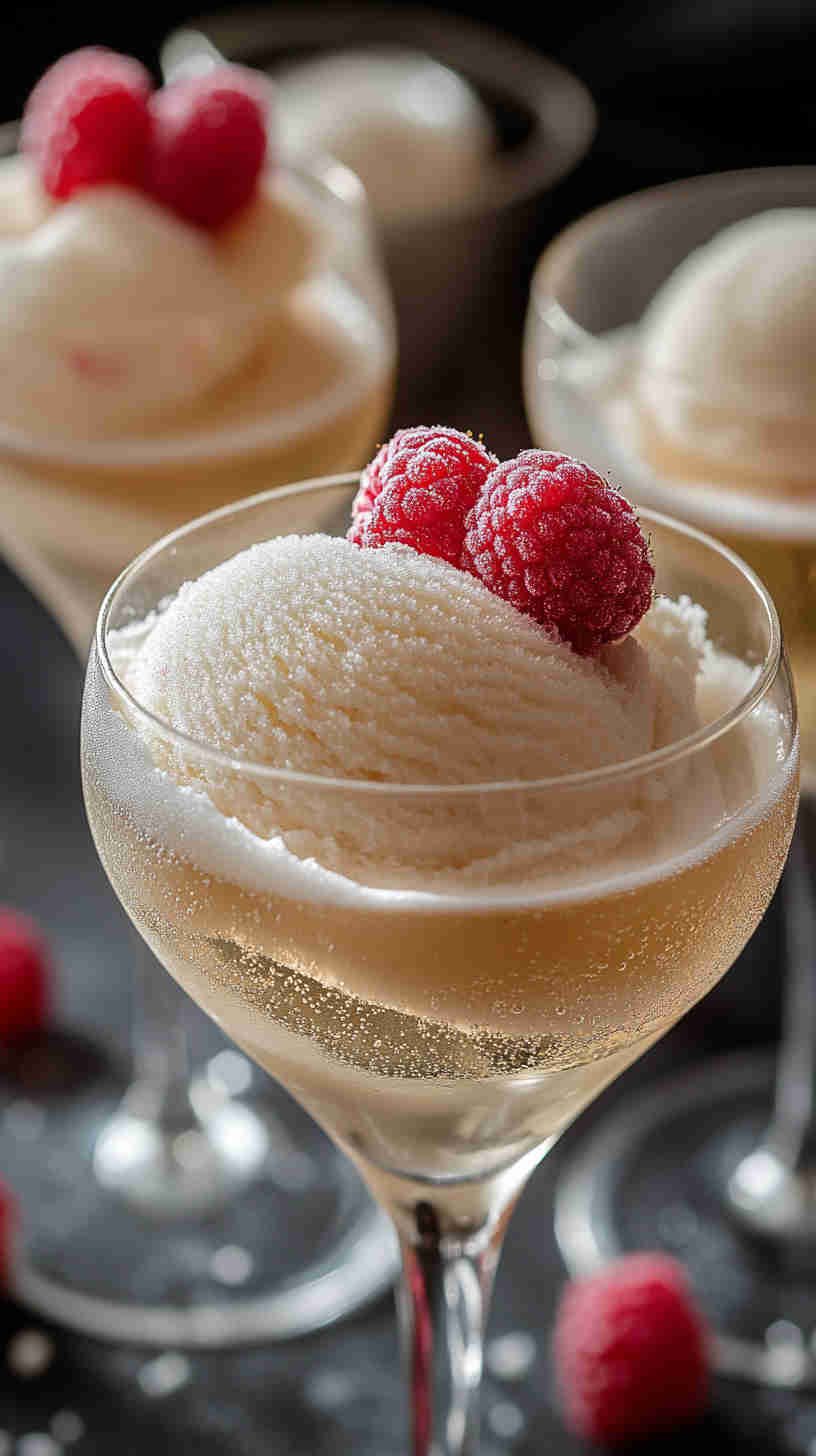 Champagne Sorbet Floats