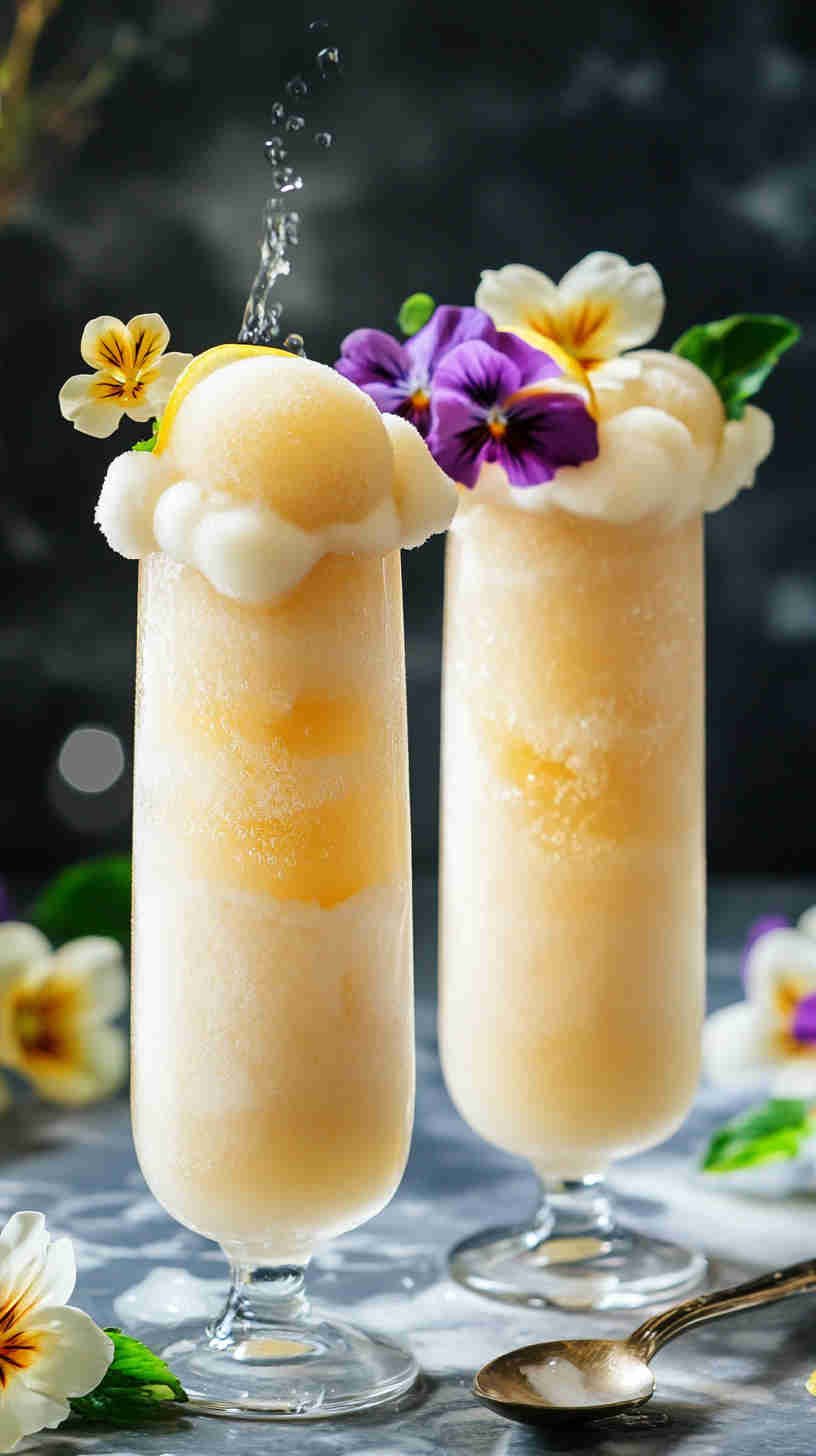 Champagne Sorbet Floats