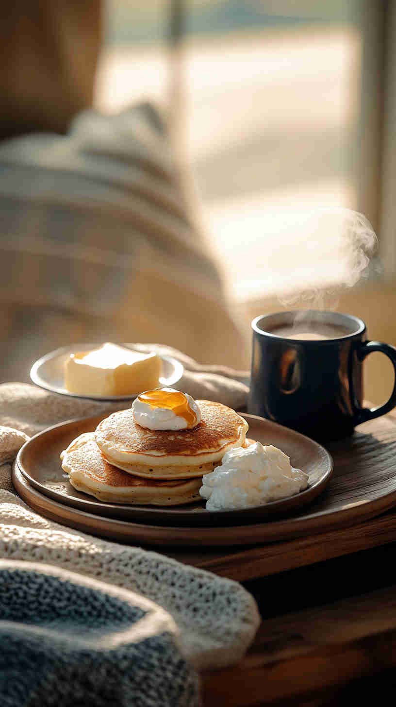 Cottage Cheese Pancakes with Honey