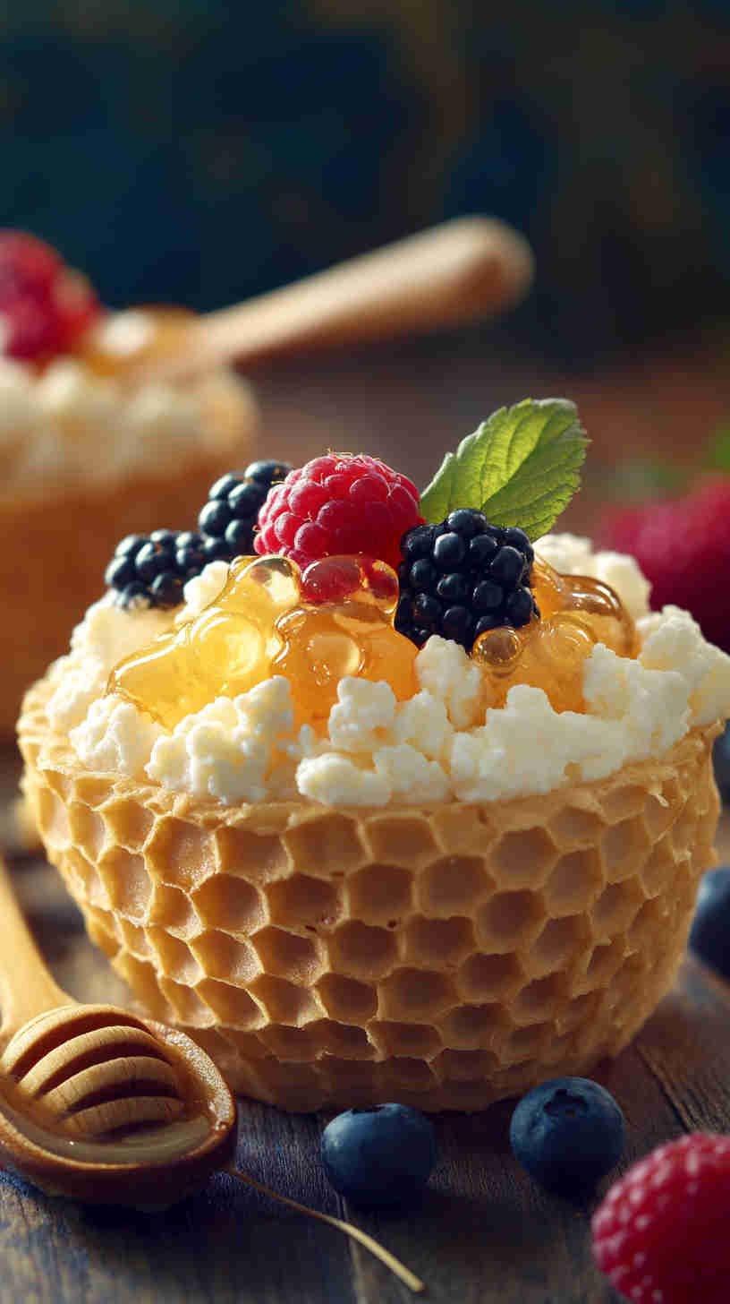 Cottage Cheese and Honeycomb Cups