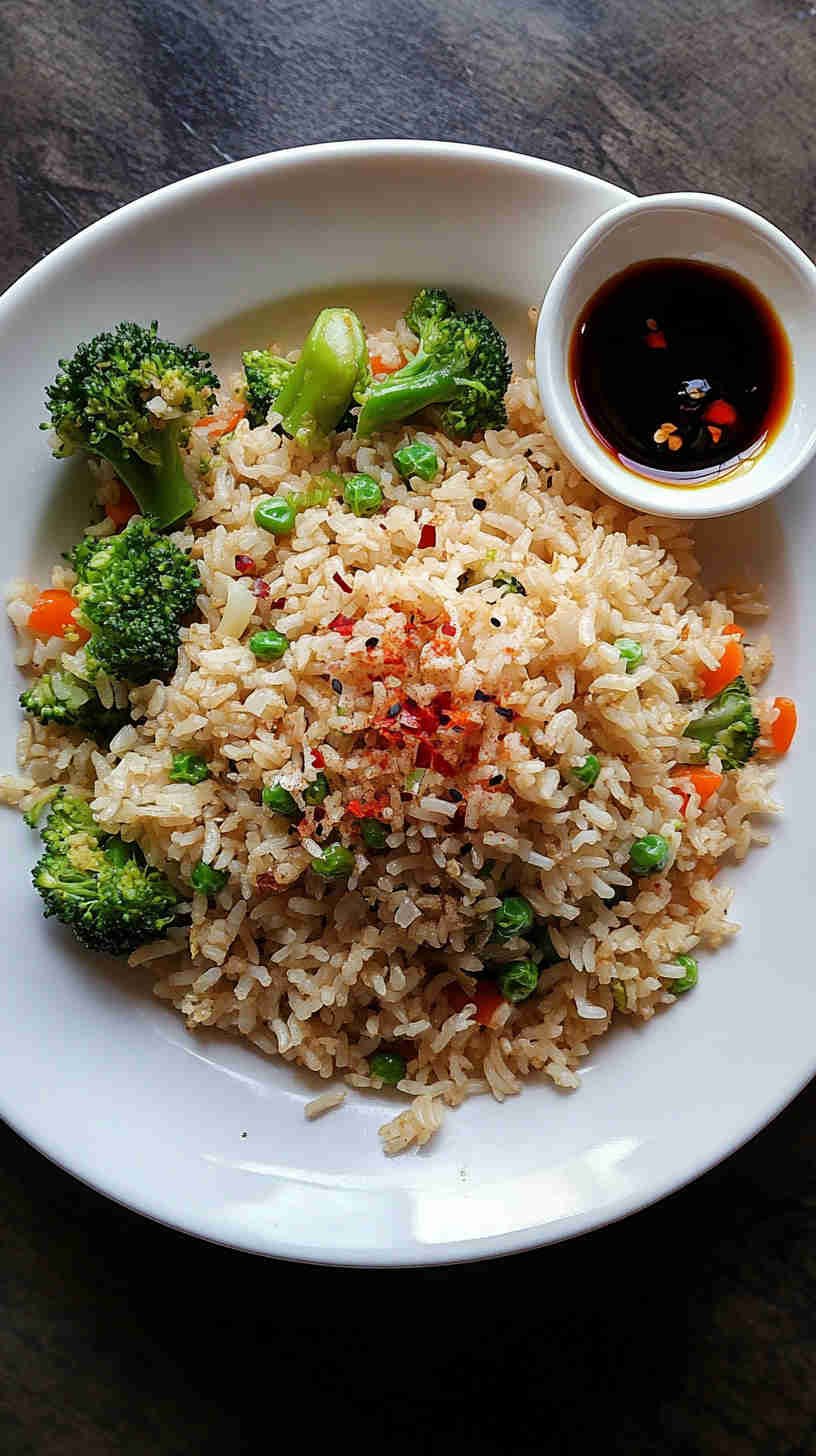 Garlic and Ginger Fried Rice with Broccoli