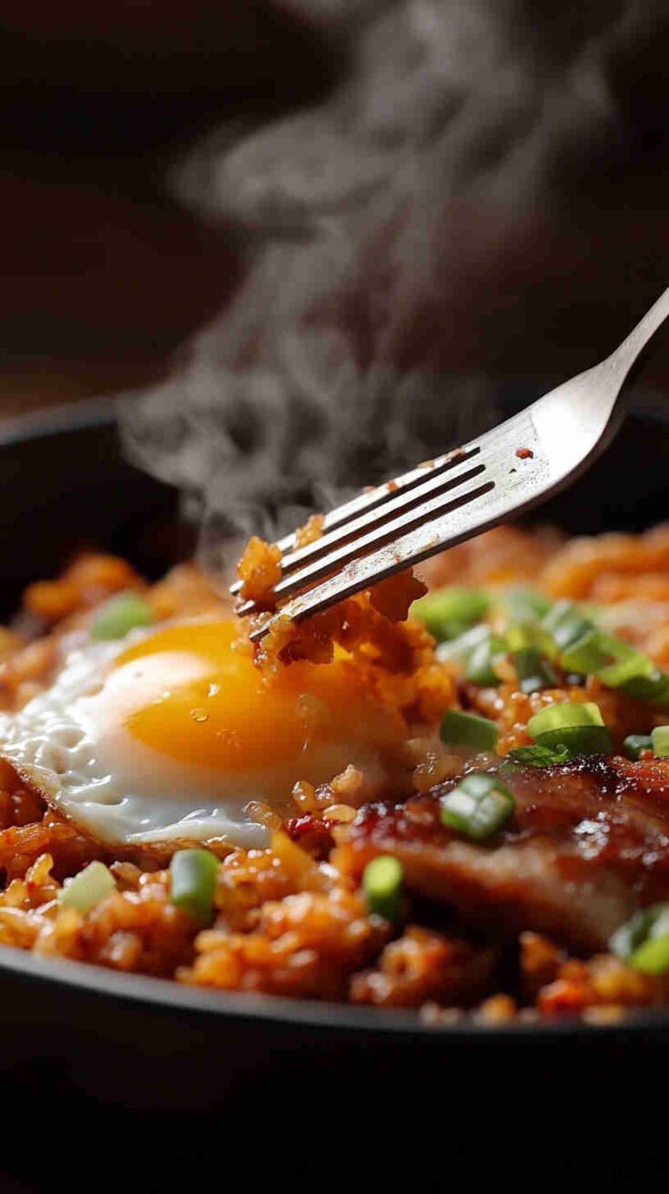 Kimchi Fried Rice with Pork Belly