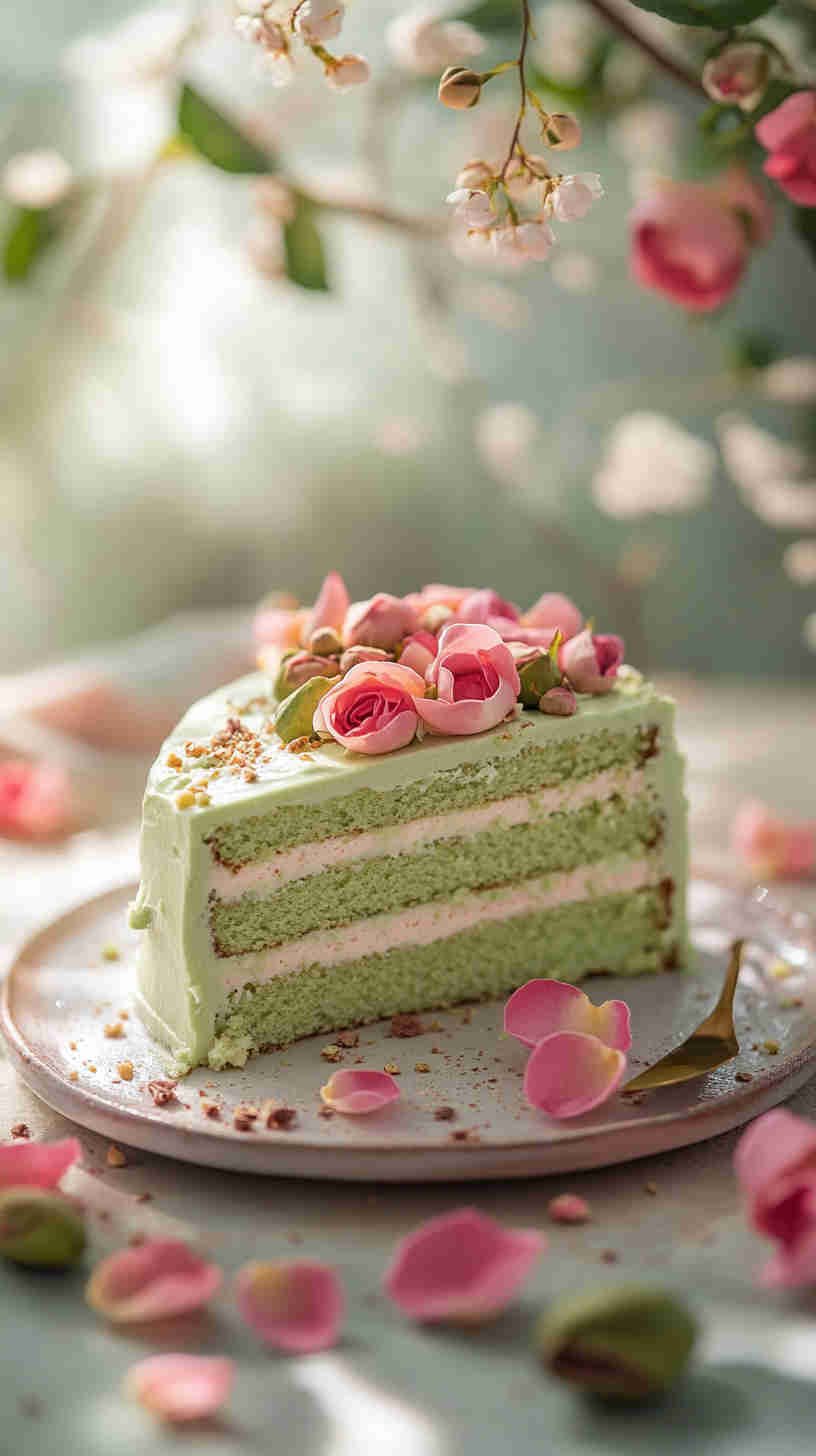 Pistachio and Rose Cake