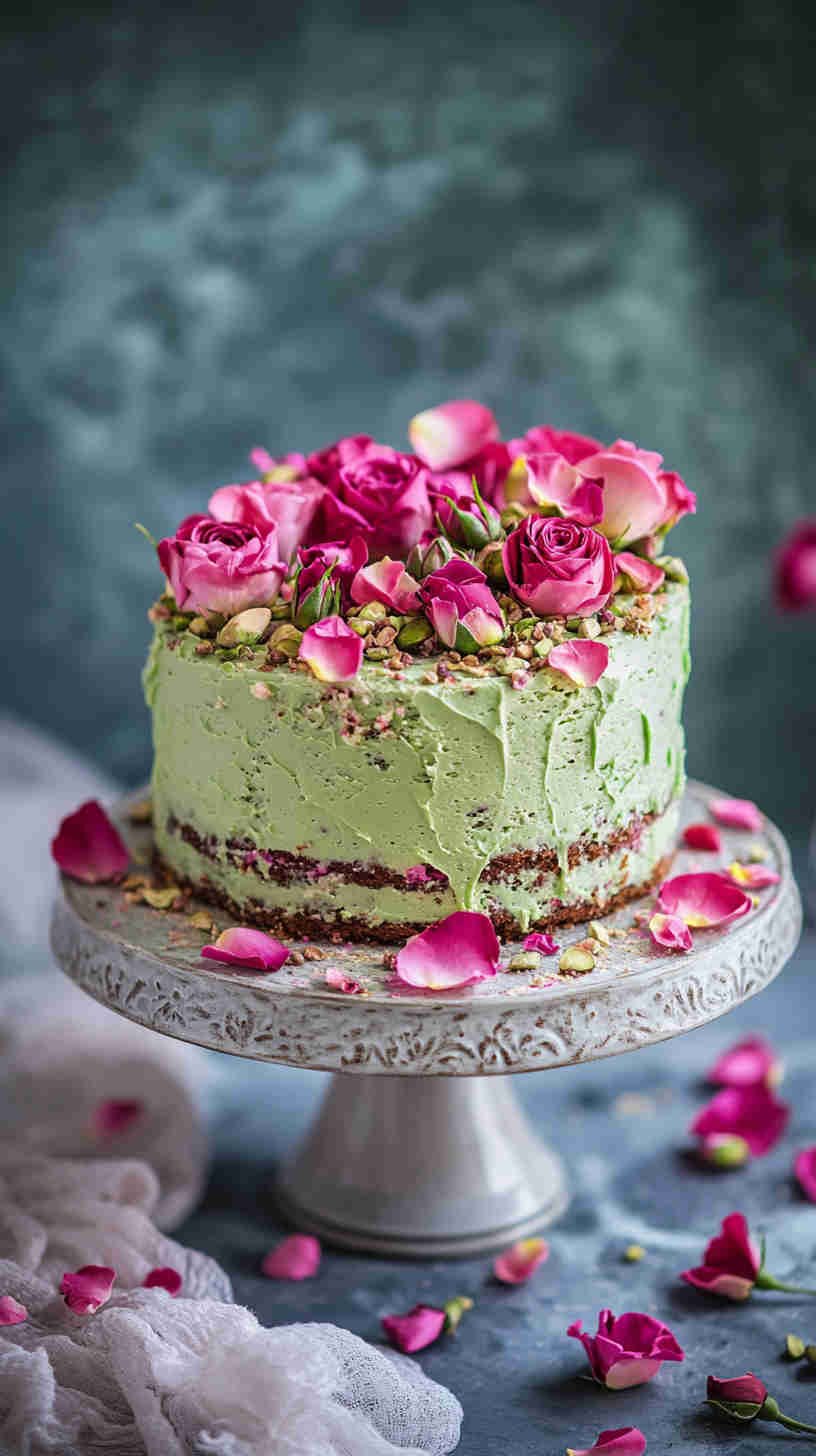 Pistachio and Rose Cake
