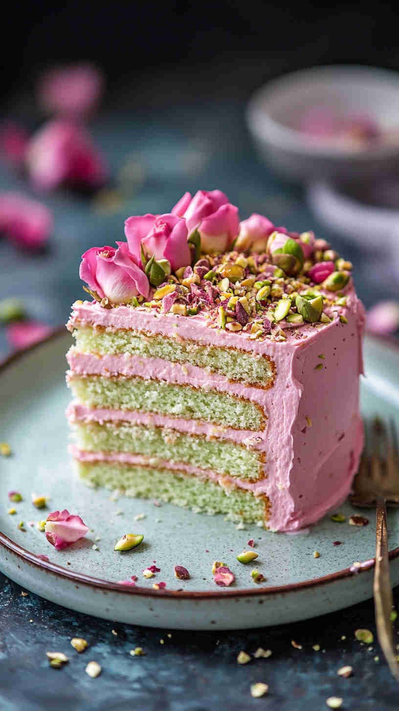 Pistachio and Rose Cake